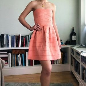 Salmon Strapless Dress